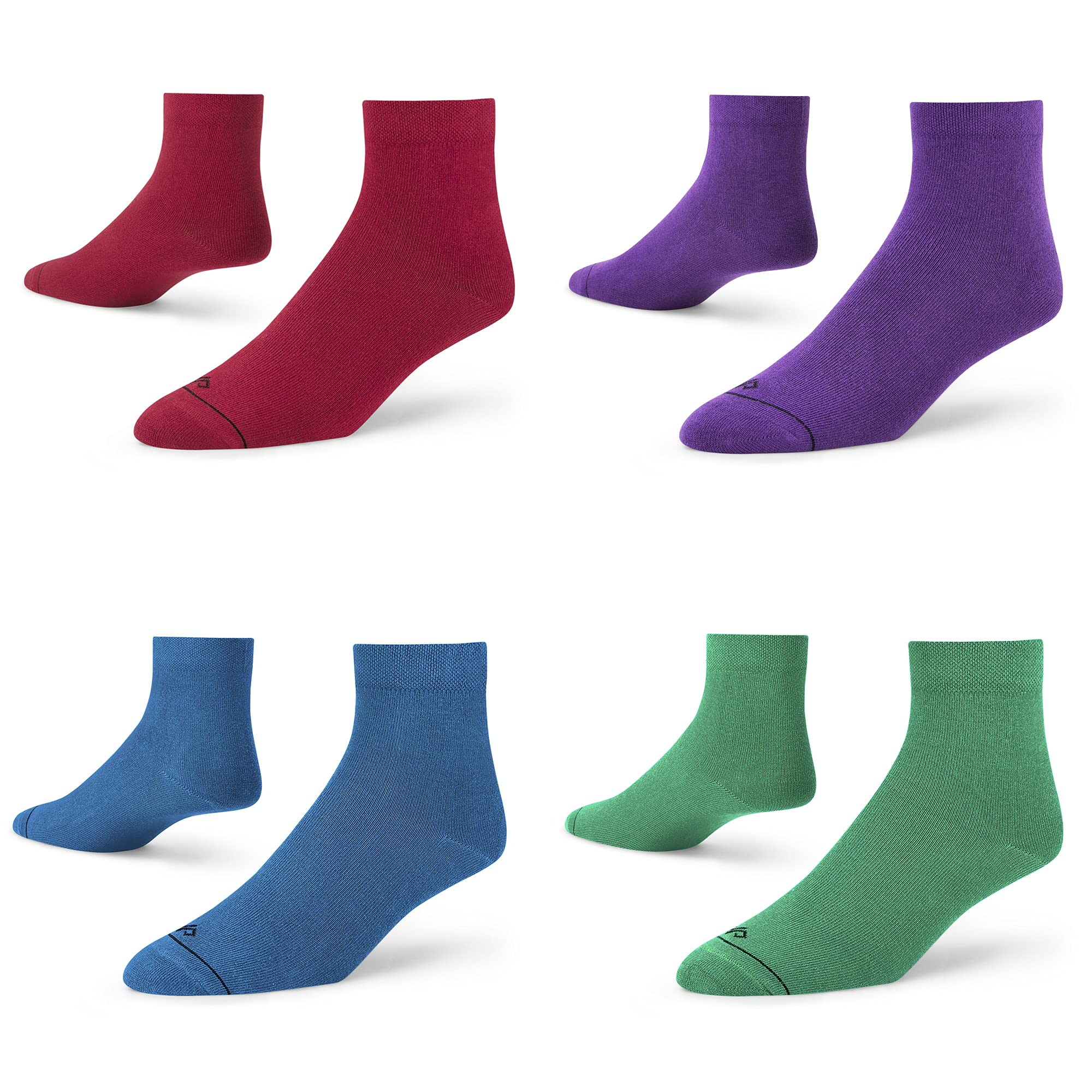 Men & Women Ankle Length Socks (Pack of 4 Pair; Multicolour; Combed Cotton; Anti Odour; Breathable; Durable)-image-39