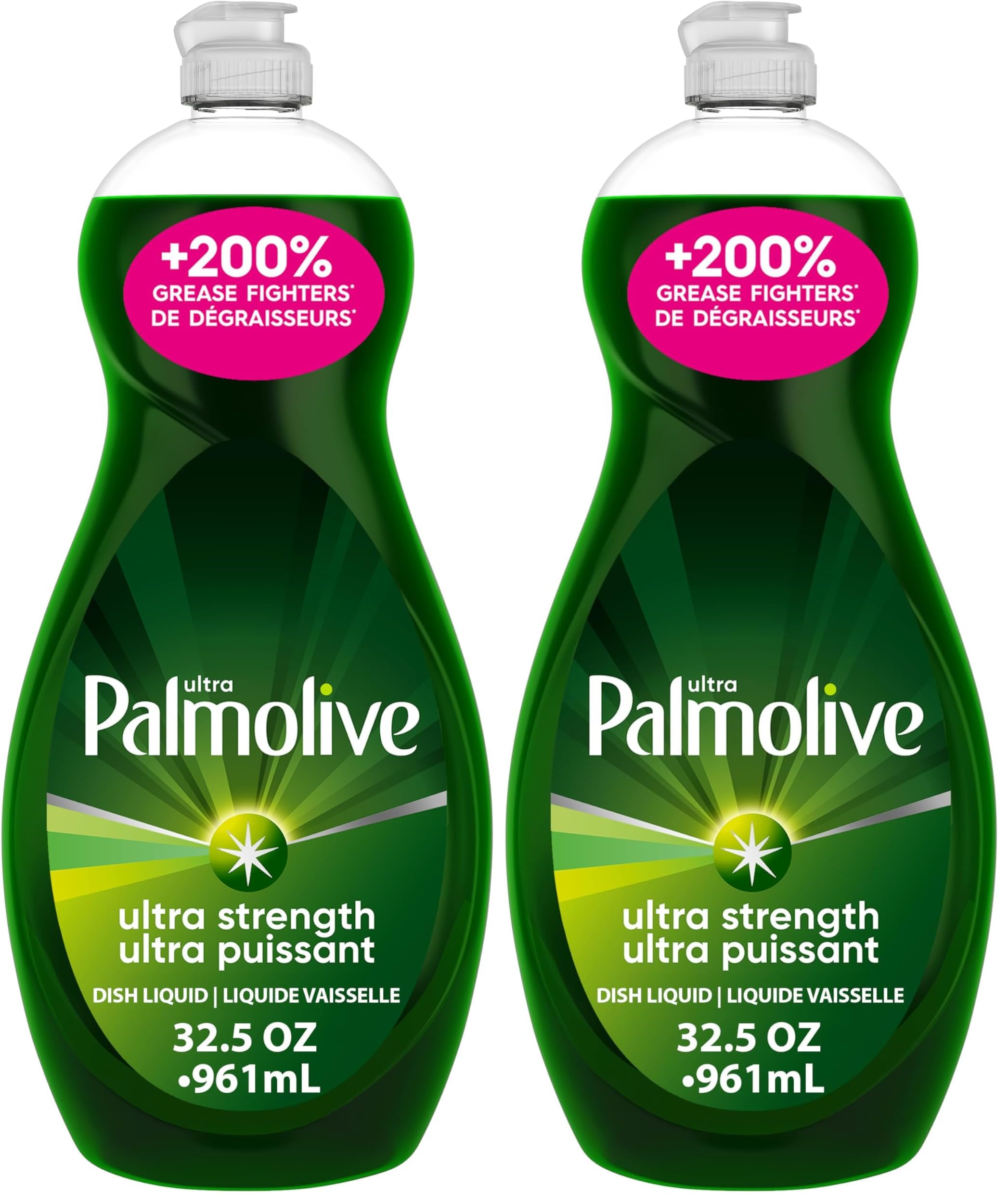 PalmoliveUltra Strength Liquid Dish Soap, Original Green, 32.5 Fluid Ounce (Pack of 2)
