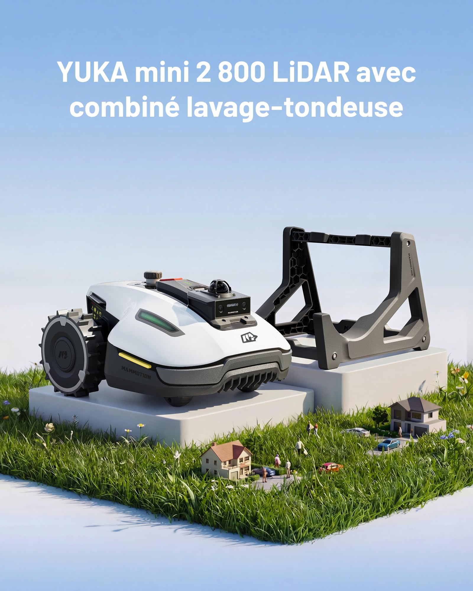 MAMMOTION YUKA Mini 2 1000 Robot Tondeuse avec Support de Lavage pour Tondeuse — vue 2