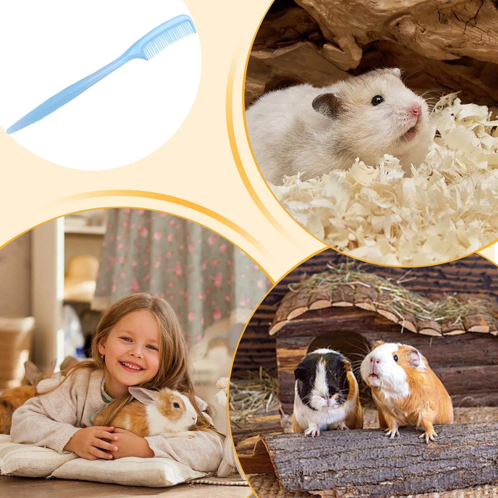 Brosse de nettoyage pour petits animaux | Brosse de nettoyage pour hamster, furet d'intérieur, pelage, peau sensible, soins quotidiens