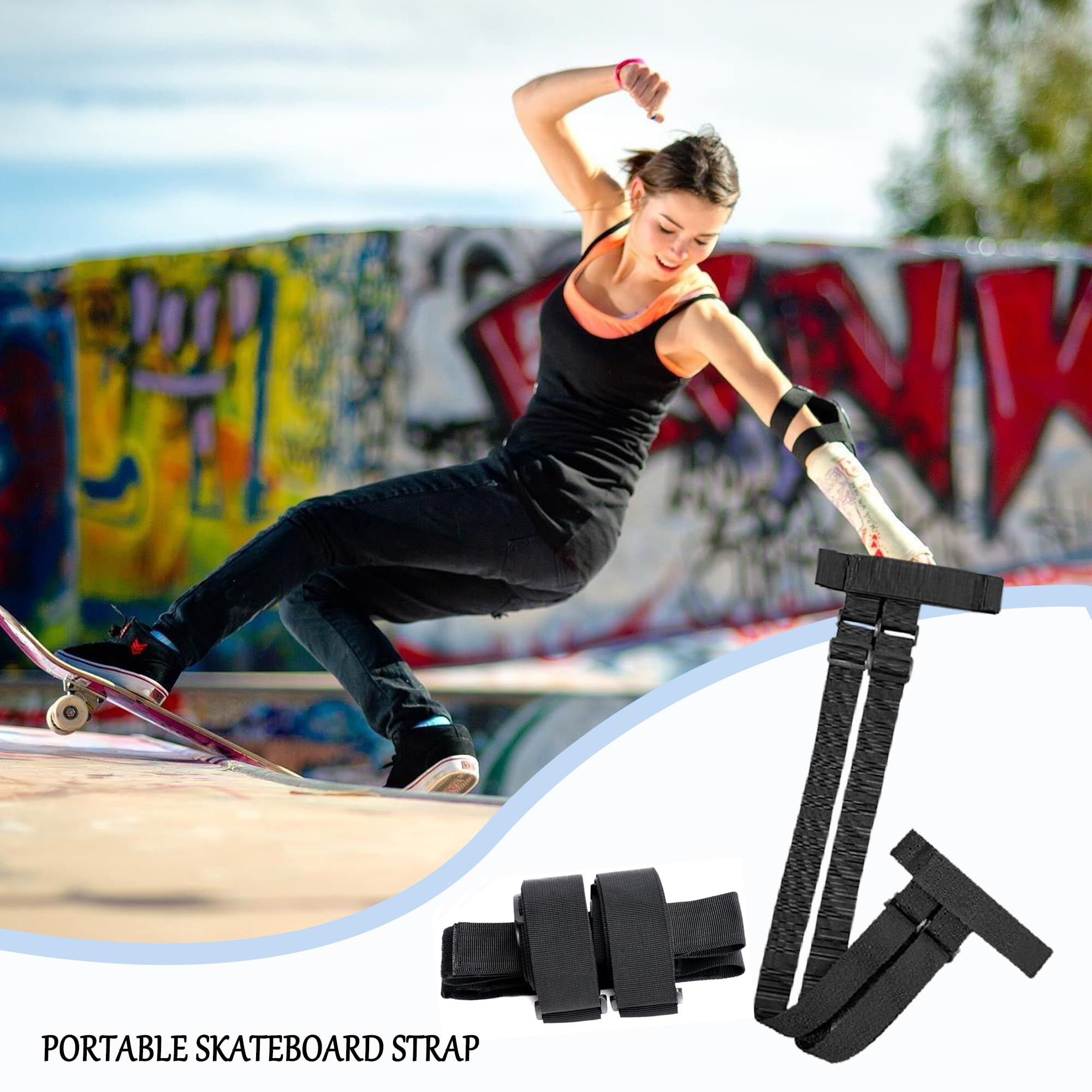 Sac à Dos pour Skateboard Réglable Étanche 79-138 cm Longboard Porte-épaule Universel