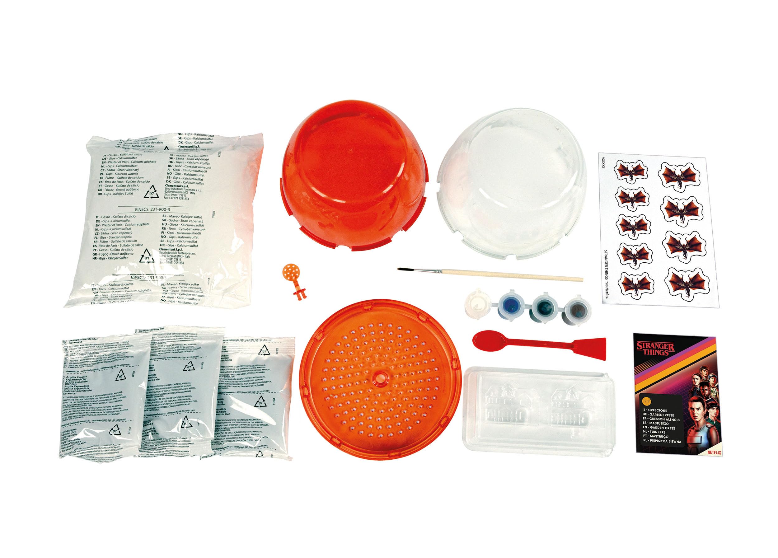 Clementoni Scienza - Terrarium Stranger Things, dalla Serie Netflix, Gioco Scientifico per Bambini 7+ Anni e Adulti, Kit Piante da Coltivare, Made in Italy, Lingua Italiana, 18864