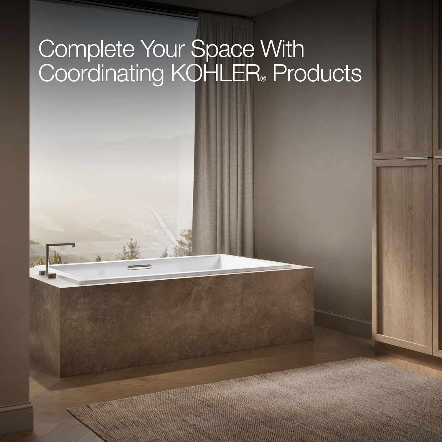 Kohler 1137-W1-0 Underscore® 72" x 42" drop-in bath with Bask® heated surface, White