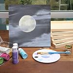 6 Pack 10x10 Wood Panels for Painting, Unfinished Wood Canvas Boards, 0.83" Deep Cradle Artist Wall Canvases for Crafts
