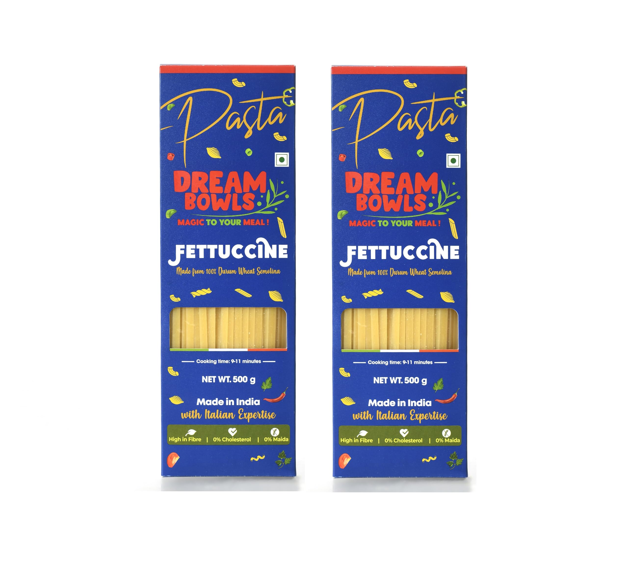 DREAM BOWLS Deluxe Fettuccine Pasta | Premium Durum Wheat Semolina | 0% Maida, Cholesterol, High In Fibre, (Each 500g) (Pack Of 2) (B0CNPX94JQ) Amazon Price History, Amazon Price Tracker