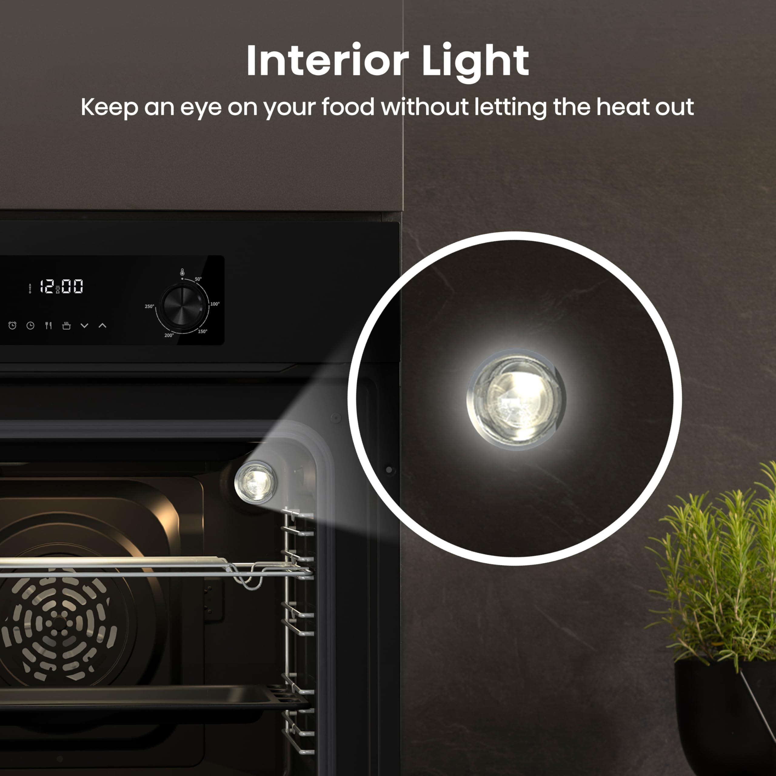 Hisense BI62220ABGUK - Built-in 61L Electric Single Oven with LED Display, Programmable Timer- Black - 530x595x595 mm (DxWxH) - A Rated, Extra Large — view 12