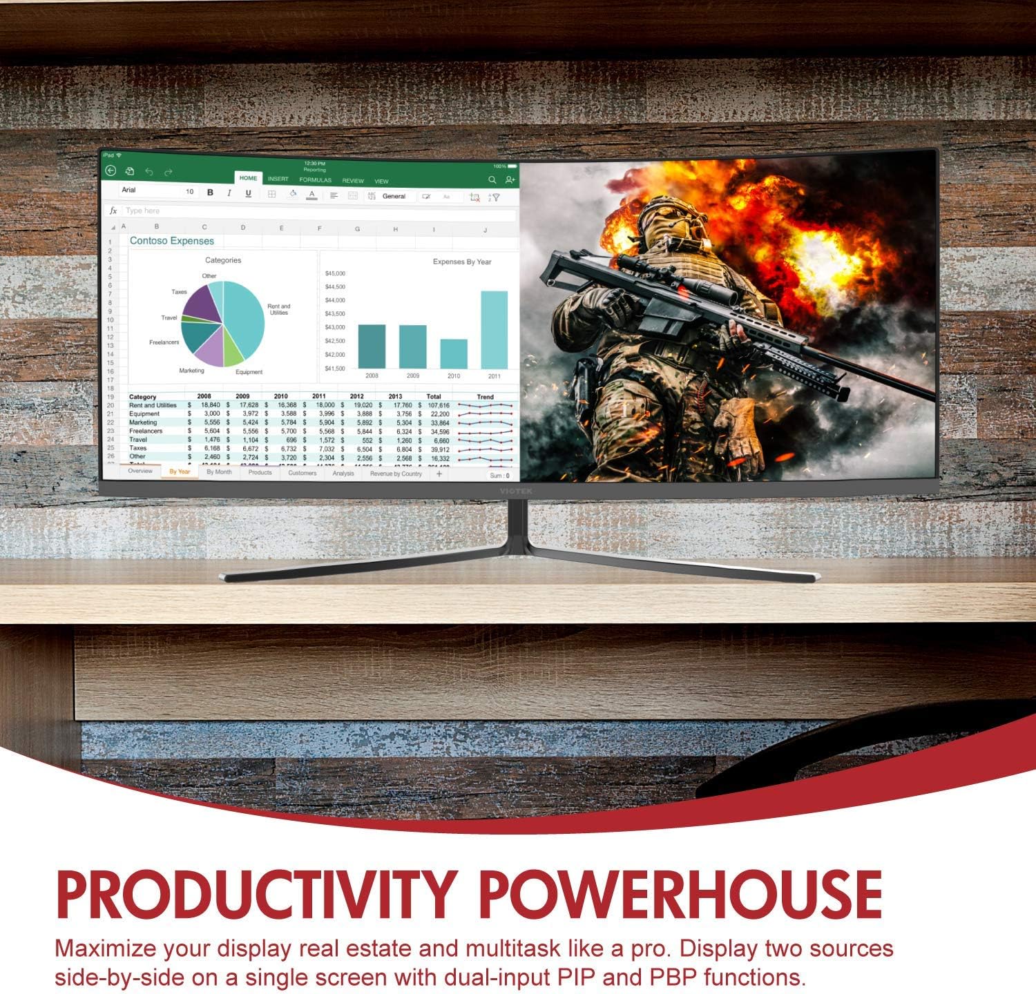 Flаѕh Dеаlѕ - 60% оƒƒ Viotek GN34CW 34-Inch 21:9 Ultrawide Curved Gaming and Professional Computer Monitor, 100Hz 1440p, FreeSync FTS/RTS VESA (White)