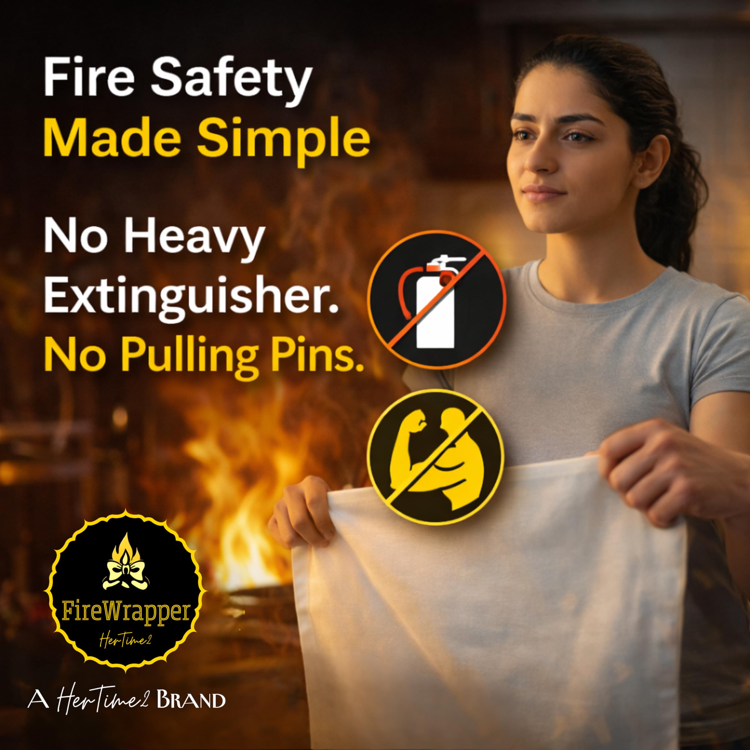 FireWrapper HerTime2 - Mantas ignífugas, resistentes a la intemperie, paquete de 2, protección contra incendios de emergencia reutilizable