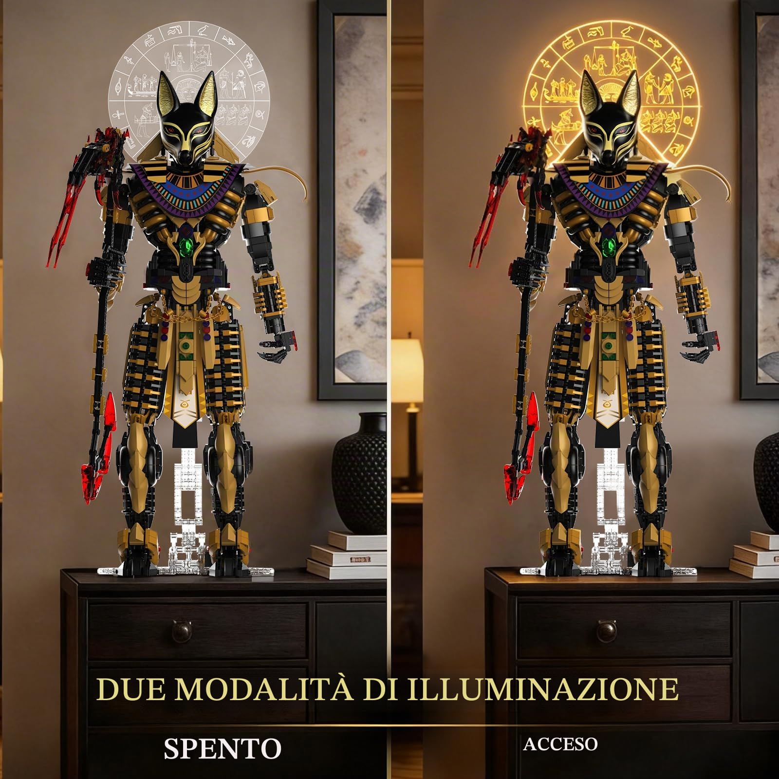 JMBricklayer Kit di Costruzione Meccanico Anubis Mitico 70012, Giocattoli da Collezione per Adulti, Modello del Dio dell'Antico Egitto, 3810 Pezzi