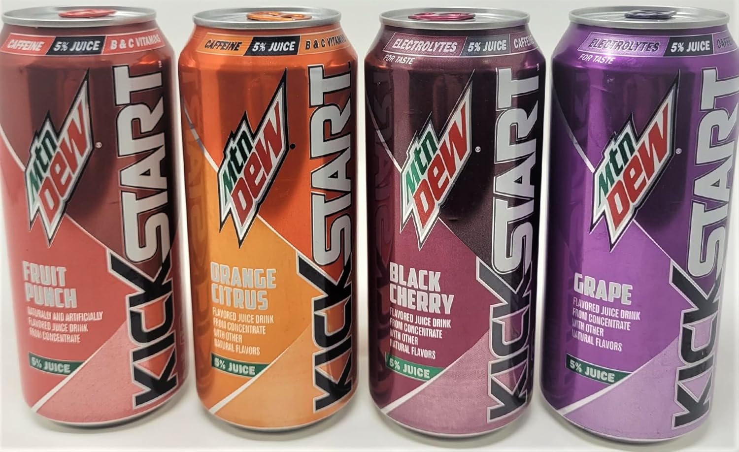 Mtn Dew Kickstart Energy Drink Variety Pack 4 different
