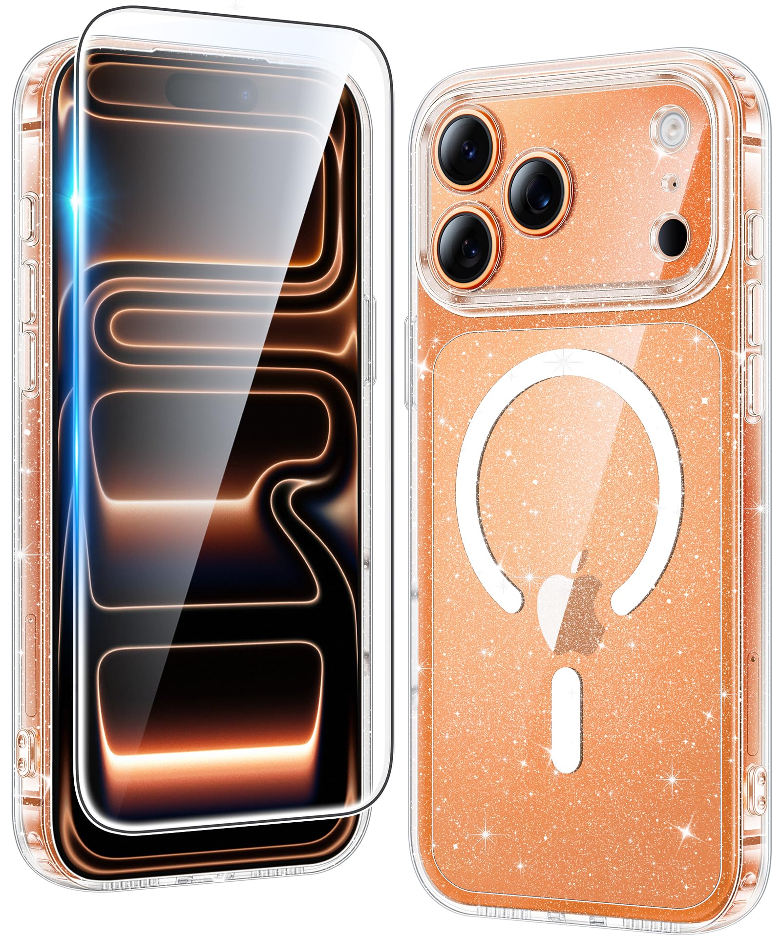 FNTCASE for iPhone 17 Pro-Max Case Compatible with Magsafe Clear Phonecase | Screen Protector, Military Grade Drop Protection, Slim Magnetic Phone Cases, Shockproof Bumper, Transparent Cell Cover