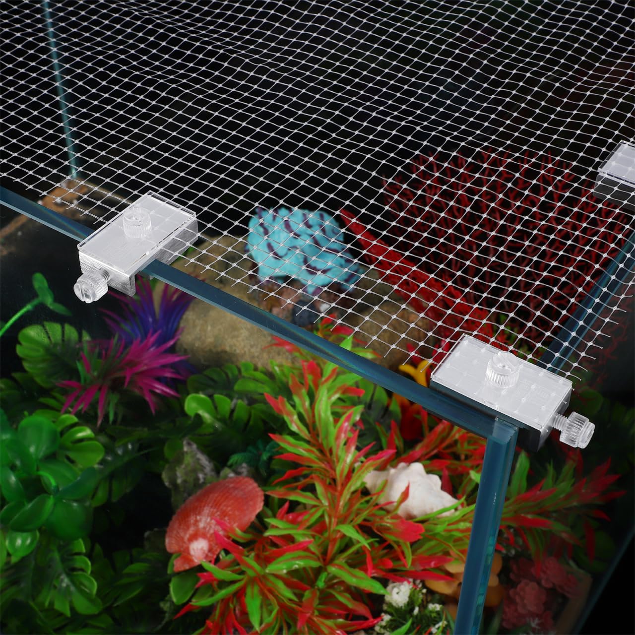 Cubierta Transparente De AcríLico para Acuario 27.6X20.9 Pulgadas Red Anti Salto Ajustable Y Cortable para ProteccióN De Peces Y DecoracióN De Tanque