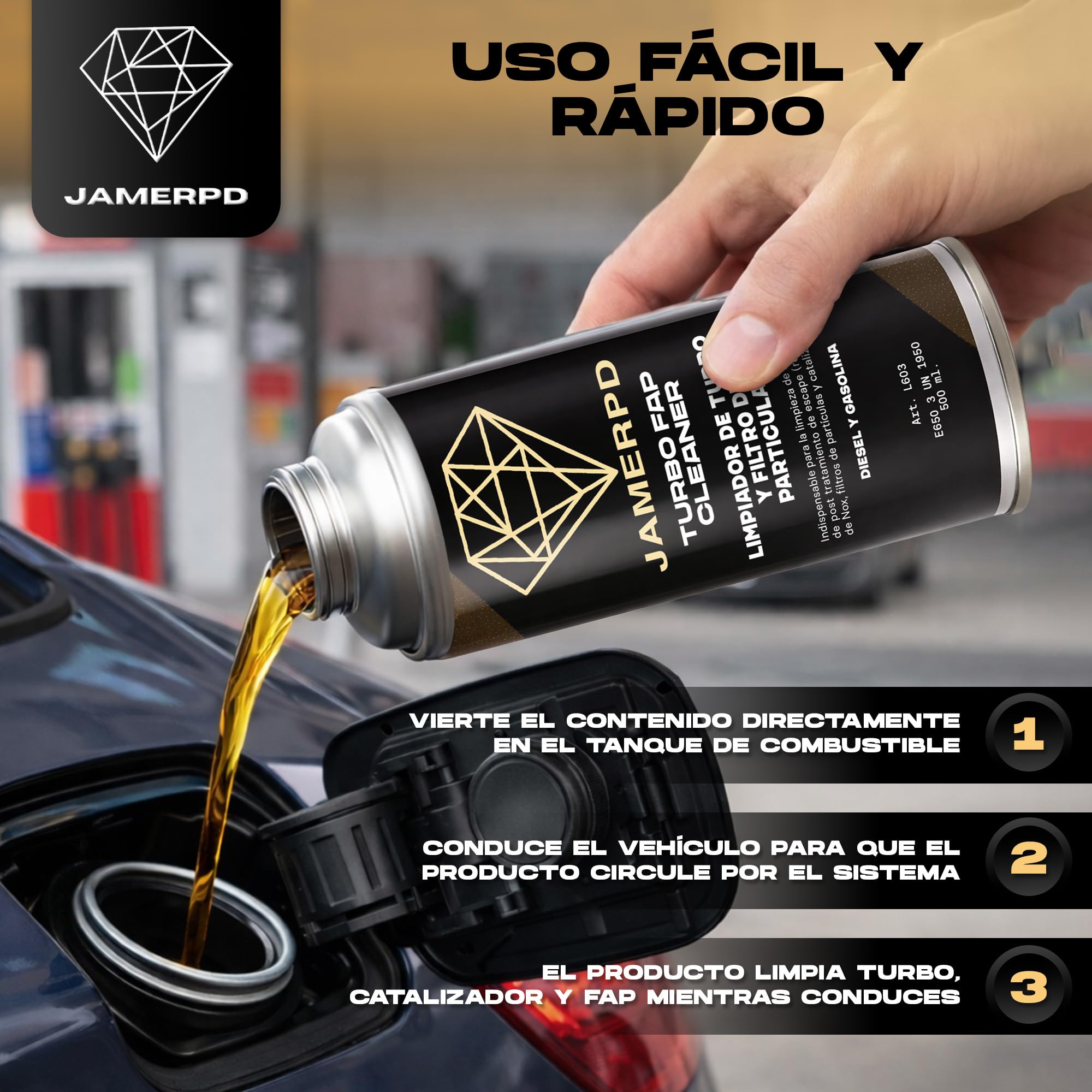 JAMERPD Limpiador de Turbo FAP Cleaner - Limpiador de Turbo - Filtro de particulas 500ML- Limpieza Coche - Eficaz para Motores Diesel y Gasolina - 500 ml