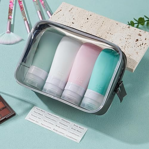 Miniatura 47 de INSFIT Botellas de viaje portátiles, recipientes a prueba de fugas aprobados por la TSA para artículos de tocador, accesorios recargables sin BPA