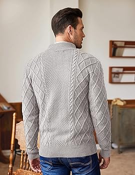 Amazon.com: COOFANDY Mens Zip up Sweater Classic Casual Fashion