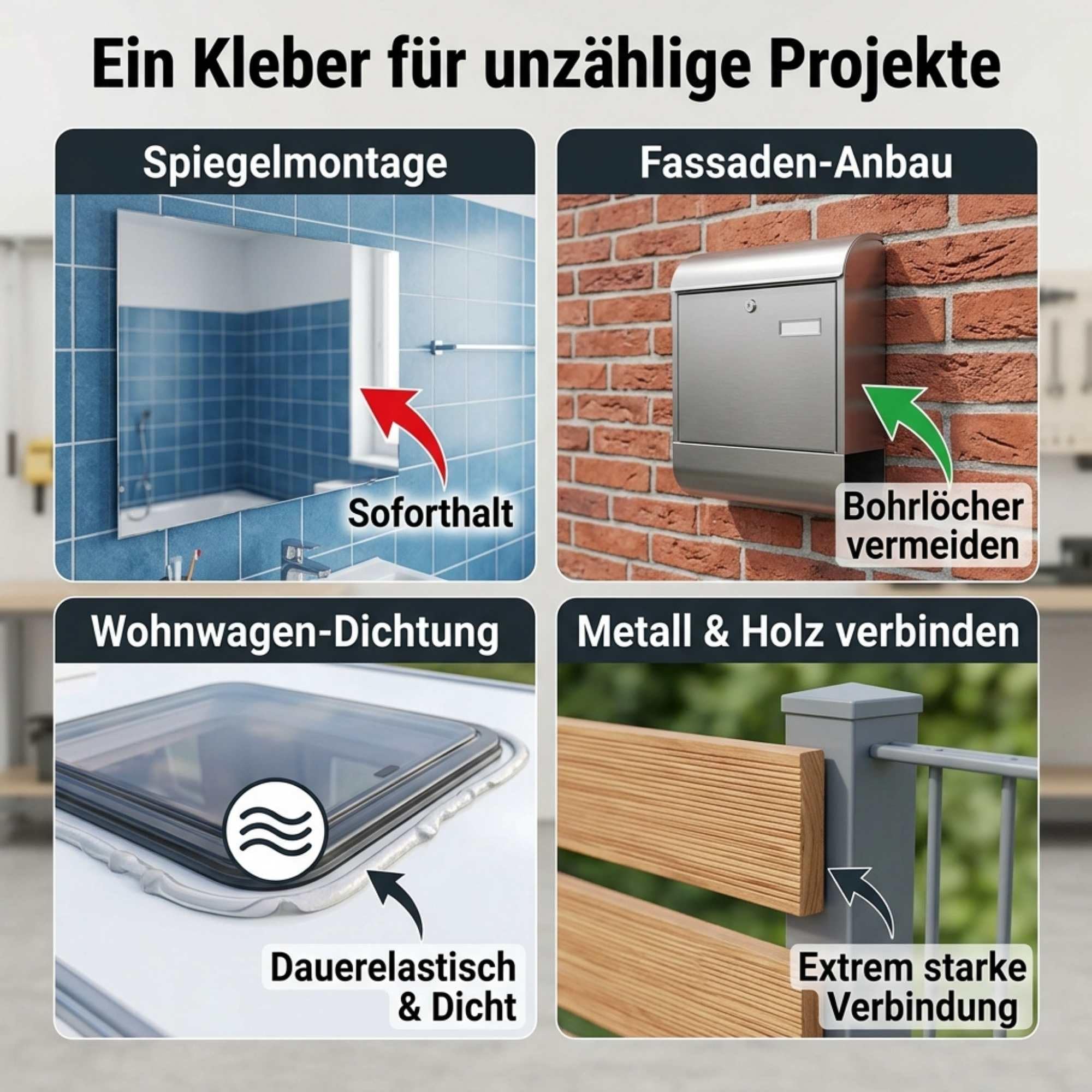 Ber-Fix Montagekleber nur Kleber extra stark weiß 12er Pack