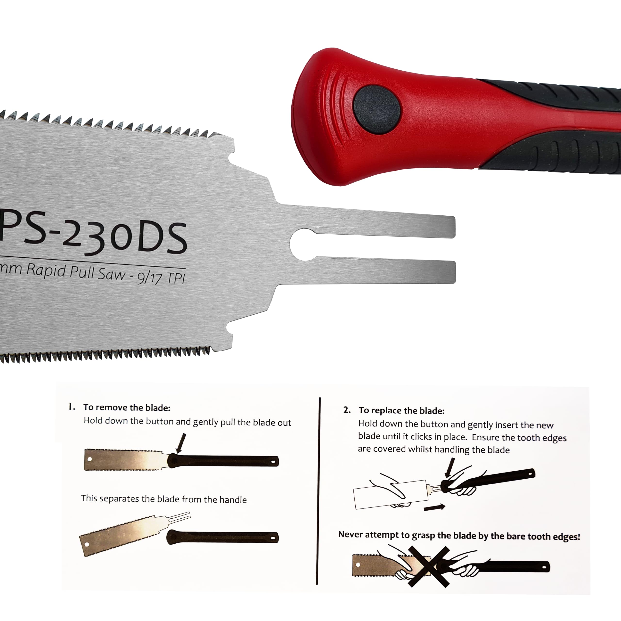 Byakko Tools Japanese Saw, Double Edge 9/17 TPI, 230mm, Ryoba