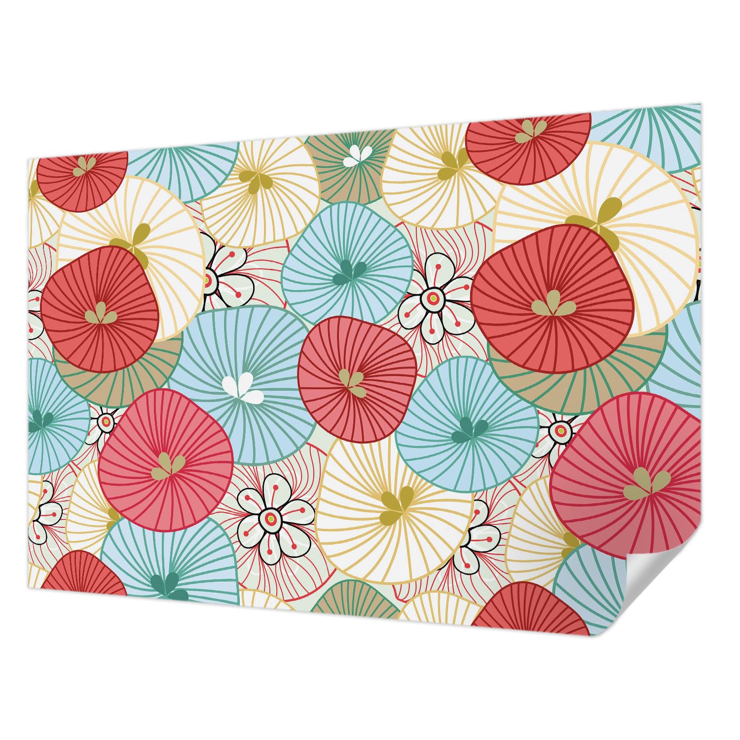 Papier peint photo résistant aux taches 152x104 cm moderne motif floral