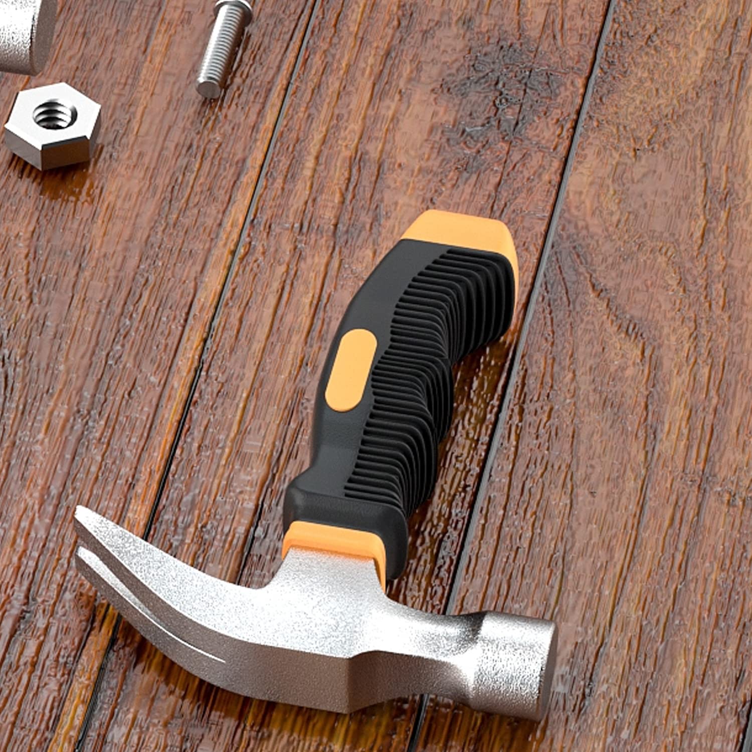 Martello da carpentiere, 226,8 g, nero, manico in TPR, 220 g, stile moderno, ideale per casa, fai da te, campeggio
