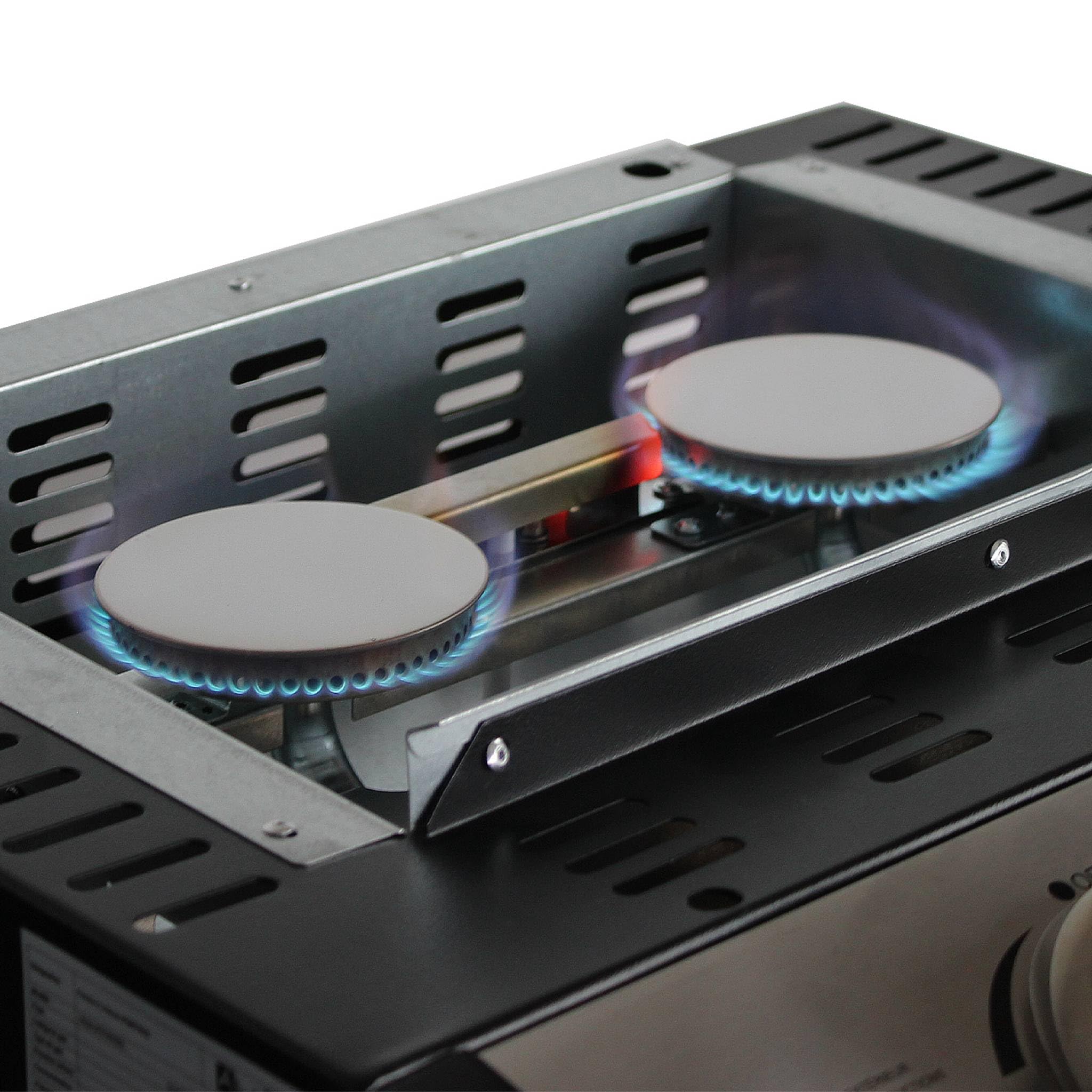 Alice's Garden Plancha au gaz 2 brûleurs Porthos 5 KW INOX Barbecue