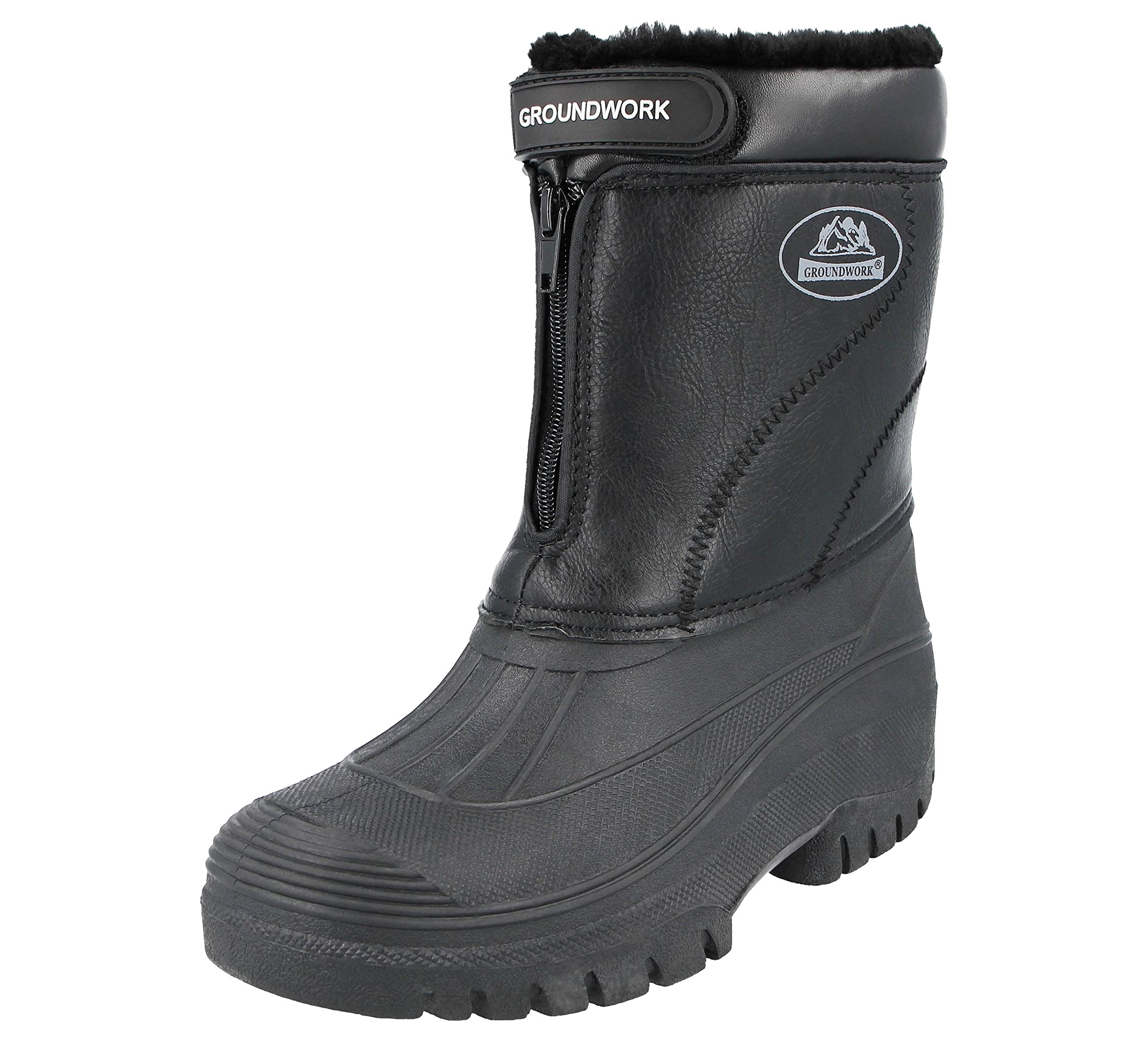 Groundwork LS88 - Botas impermeables para hombre, con cremallera, para jardín, establo o nieve