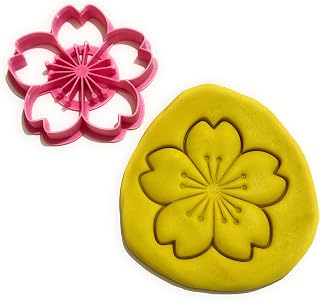 T3D Cherry Blossom Cookie Cutter – Flower Fondant Mold for Spring, Hanami Party, Floral Cookie Stamp for Baking, Decorating, Mother's Day or Wedding Treats – Detailed Blossom Design