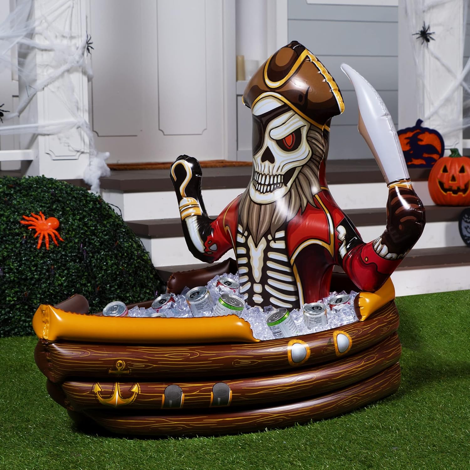JOYIN 39 Inch Halloween Inflatable Drink Cooler Coffin Happy Party Beverage Holder