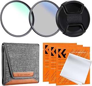 K&F Concept 67mm UV + CPL +Lens Cap + 3 Cleaning Cloths, Filter Set Ultraviolet Polarizing Cover Kit with Lens Filter Pouch (Nano-K Series)