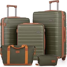 Cosbarn Luggage Sets 5 Piece Suitcases with Wheels, Suitcase Sets ABS Hard Case Luggage with TSA Lock Durable Carry-on Luggage with Spinner Wheels Travel Suitcase for Men Women