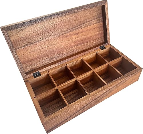 Miniatura 2 de Caja de té de madera extragrande Ironwood, 10 compartimentos