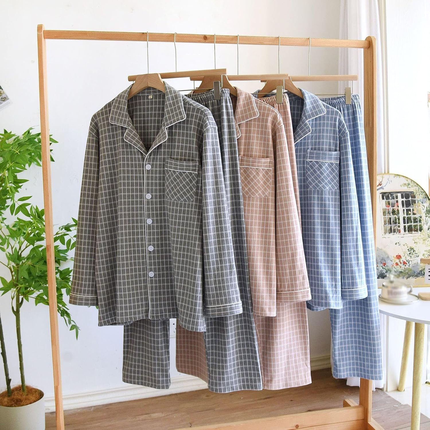 Couples Matching Pajamas Set Long Sleeve Sleepwear