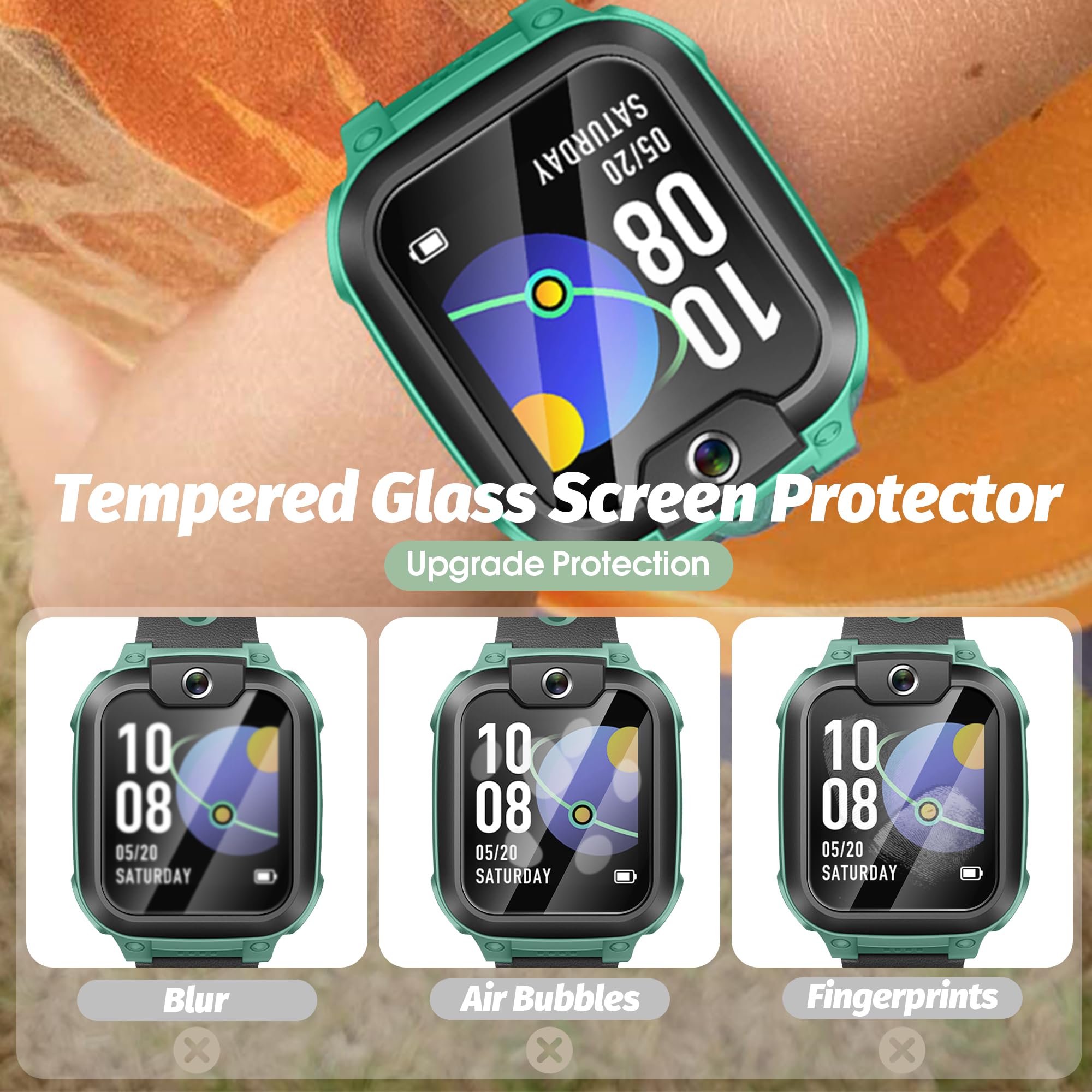 NEWZEROL Szkło ochronne na wyświetlacz, kompatybilne z Imoo Watch Phone Z1, pełne pokrycie, bez pęcherzyków powietrza, odporne na zarysowania, folia ochronna HD ze szkła, folia ochronna na zegarek
