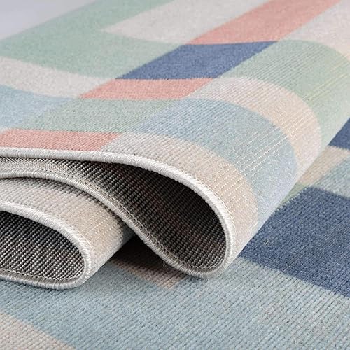 Miniatura 10 de Unique Loom Lotus Collection - Alfombra celestial (5 pies 3 pulgadas, cuadrada, multicolor y azul claro)