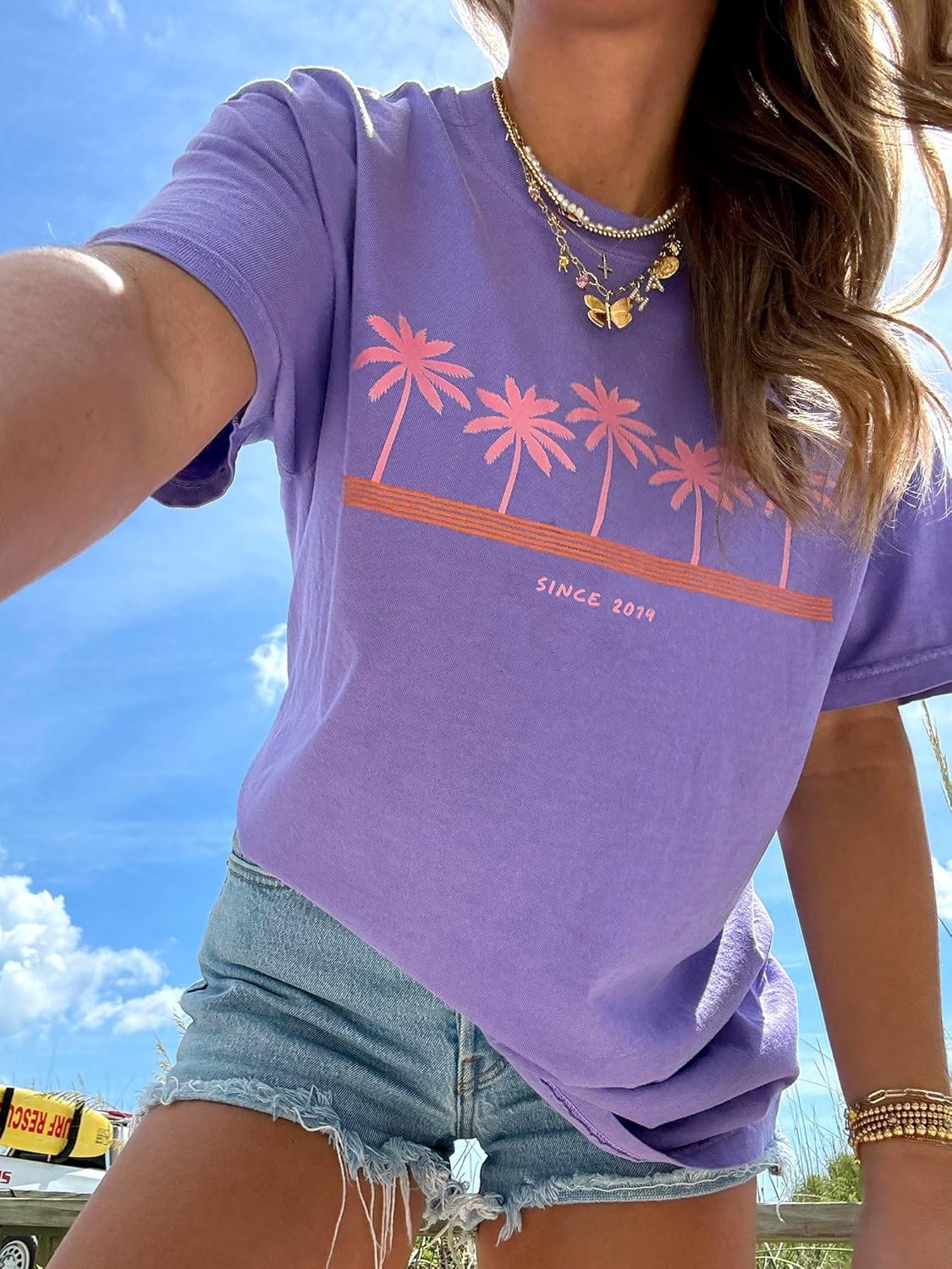 Womens Oversized Vintage Flower T-Shirts Preppy Western Graphic Tees Tops Y2k Ocean Coastal Summer Beachy T Shirts - Image 8