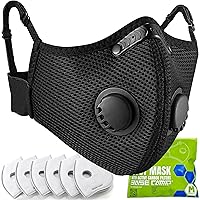 Vista 8 de BASE CAMP Paquete de 2 mascarillas antipolvo Upgrade M Plus, transpirables, reutilizables, con 6 filtros de carbón activado para carpintería