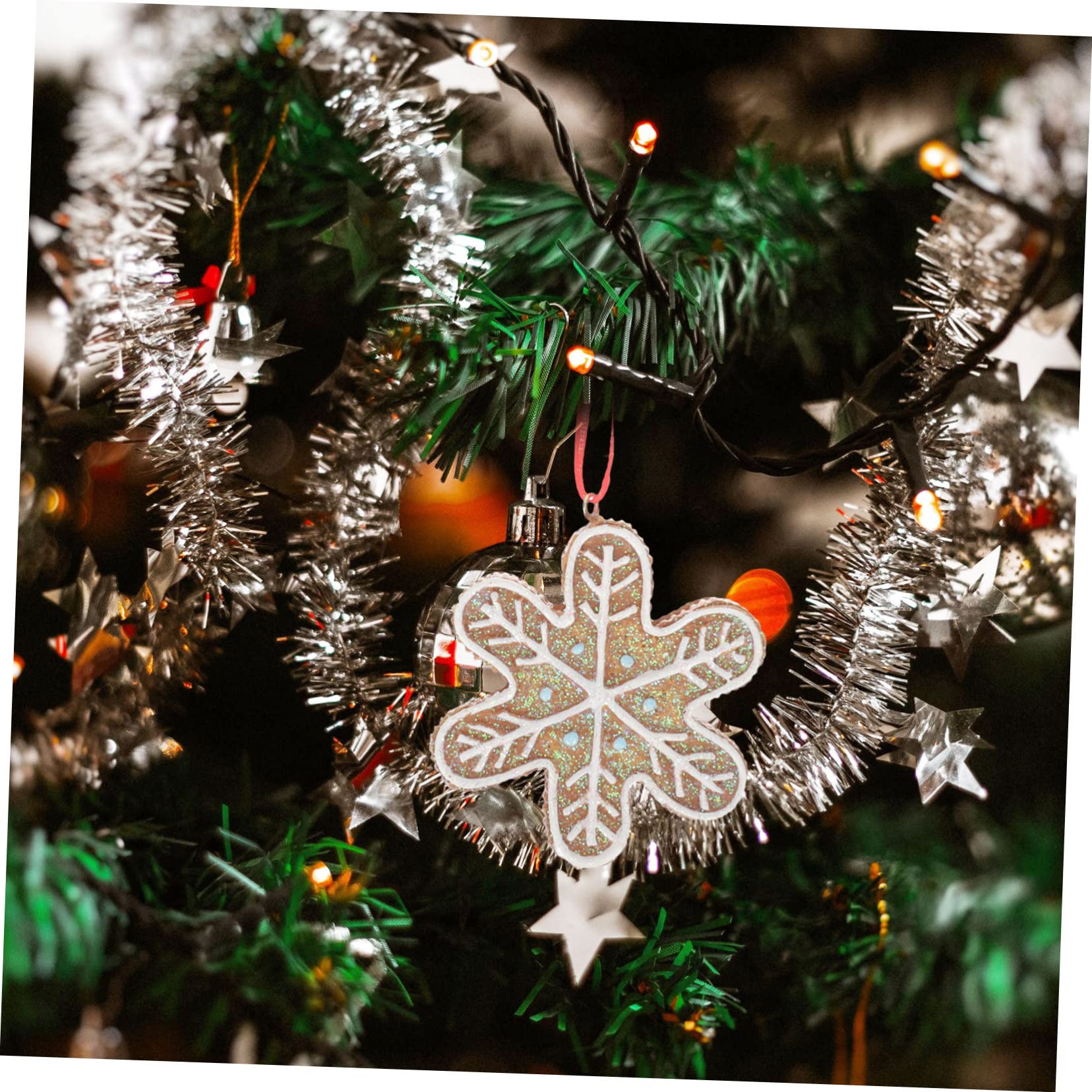 ABOOFAN Schneeflocken Aufhänger 5st Christbaumschmuck Dekoration Weihnachtsbaum Hängende Schneeflocken-weihnachtsdekoration Weihnachtsbaum-Lebkuchen Lebkuchenmann Festival-anhänger Harz