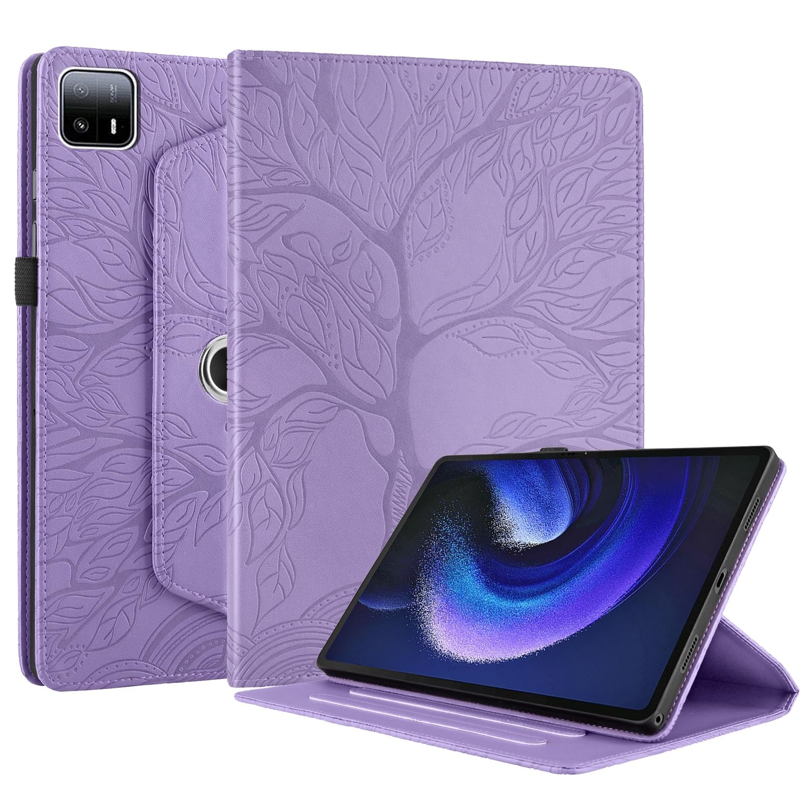 Custodia protettiva per tablet PC compatibile con Xiaomi Pad 6 Max 14 pollici 2023 custodia per tablet girevole a 360 gradi custodia pieghevole per tablet albero della vita guscio goffrato (colore: