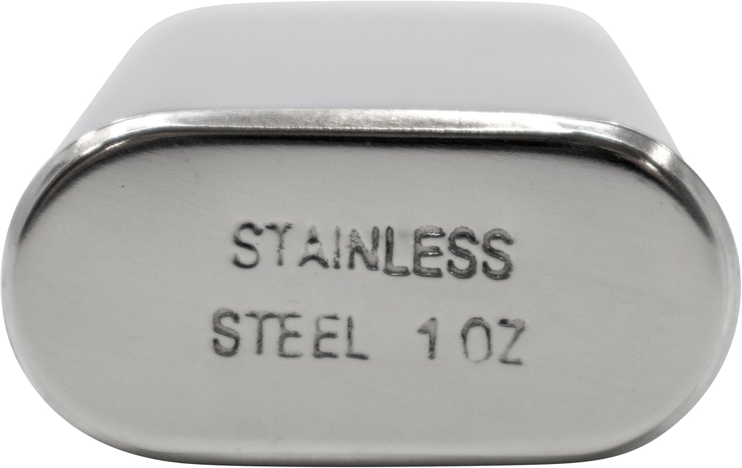 Set of 2 Stainless Steel Mini 1 Oz Hip Flasks With Snap Hook Keychain Attachment (Obround)