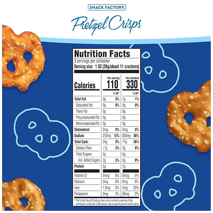 Snack Factory Pretzel Crisps, Original, Bolsa de 3 Oz (Paquete de 8) miniatura 2