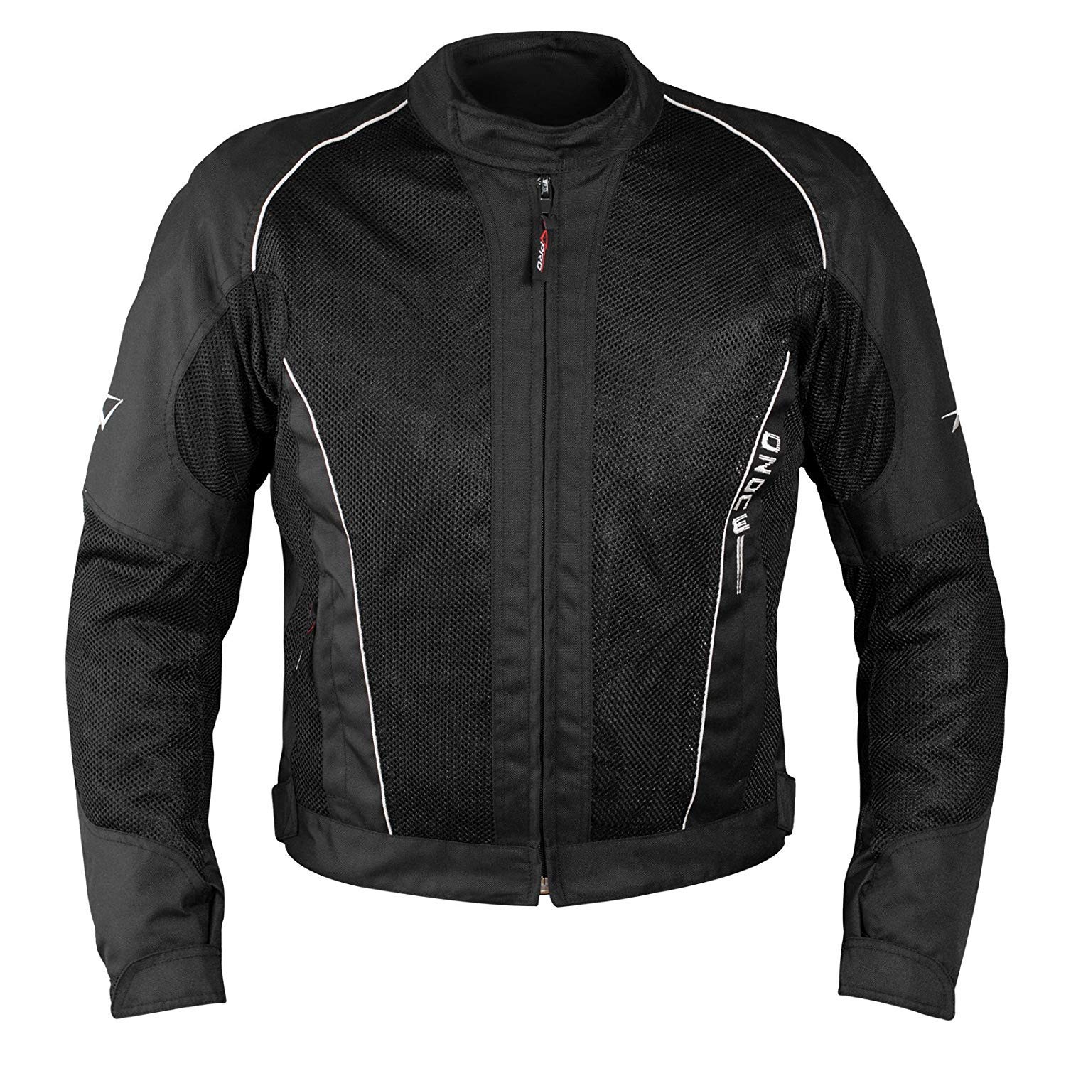 A-Pro Giacca Giubbino Tessuto Mesh Forato Traspirante Moto Touring Termico Estate (L, Nero)