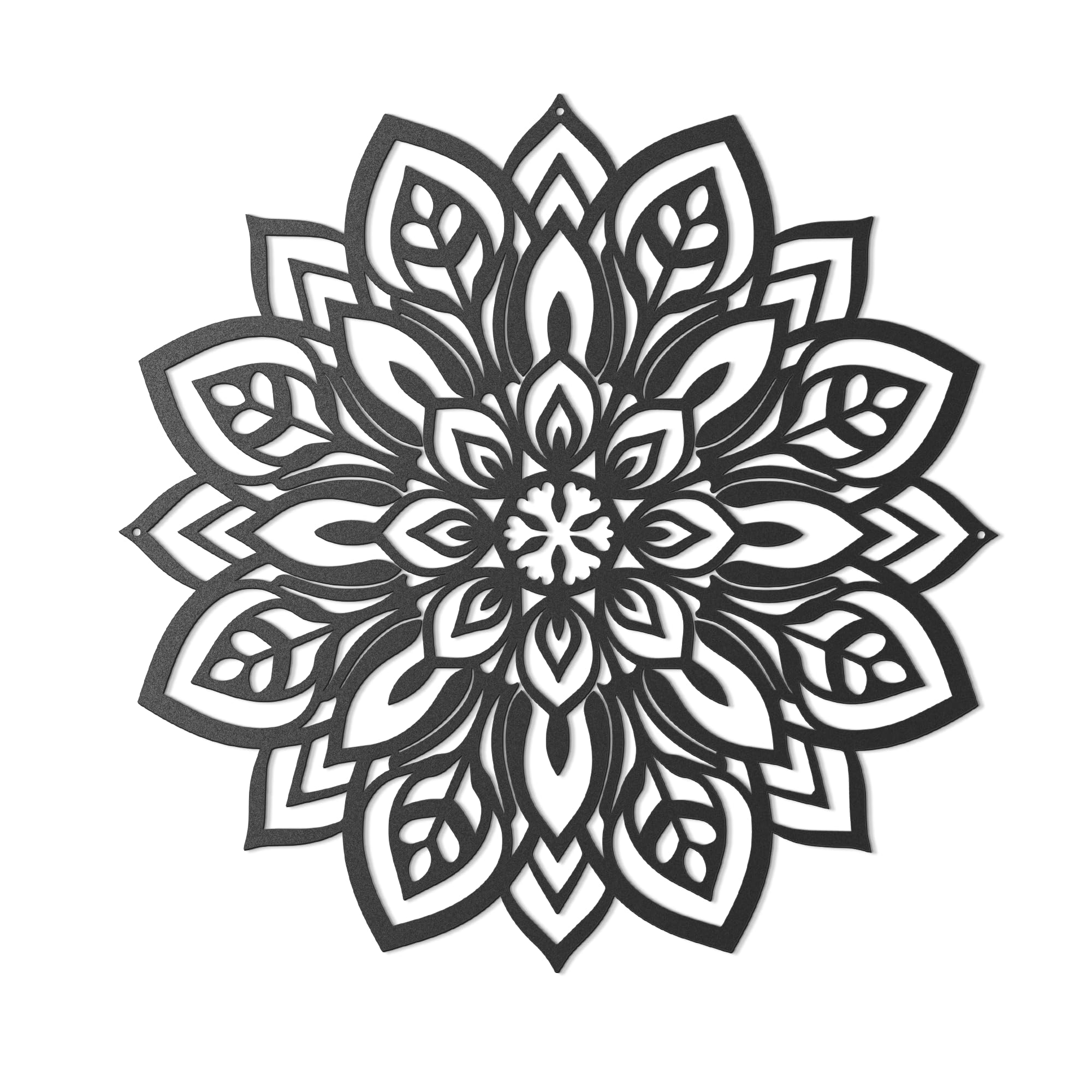TELIMBIOZA Metal Mandala Wall Art, Black Lotus Flower Design, Spiritual Zen Decor, Boho Wall Hanging, Yoga Decor for Office Women, Bathroom, Craft Room, Bedroom (Design 2)