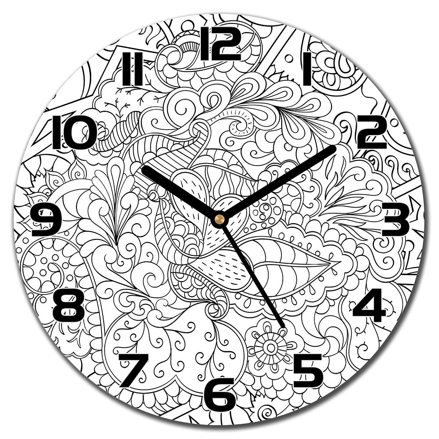 Horloge en verre aiguilles noires lisibles horloge murale cuisine et salon
