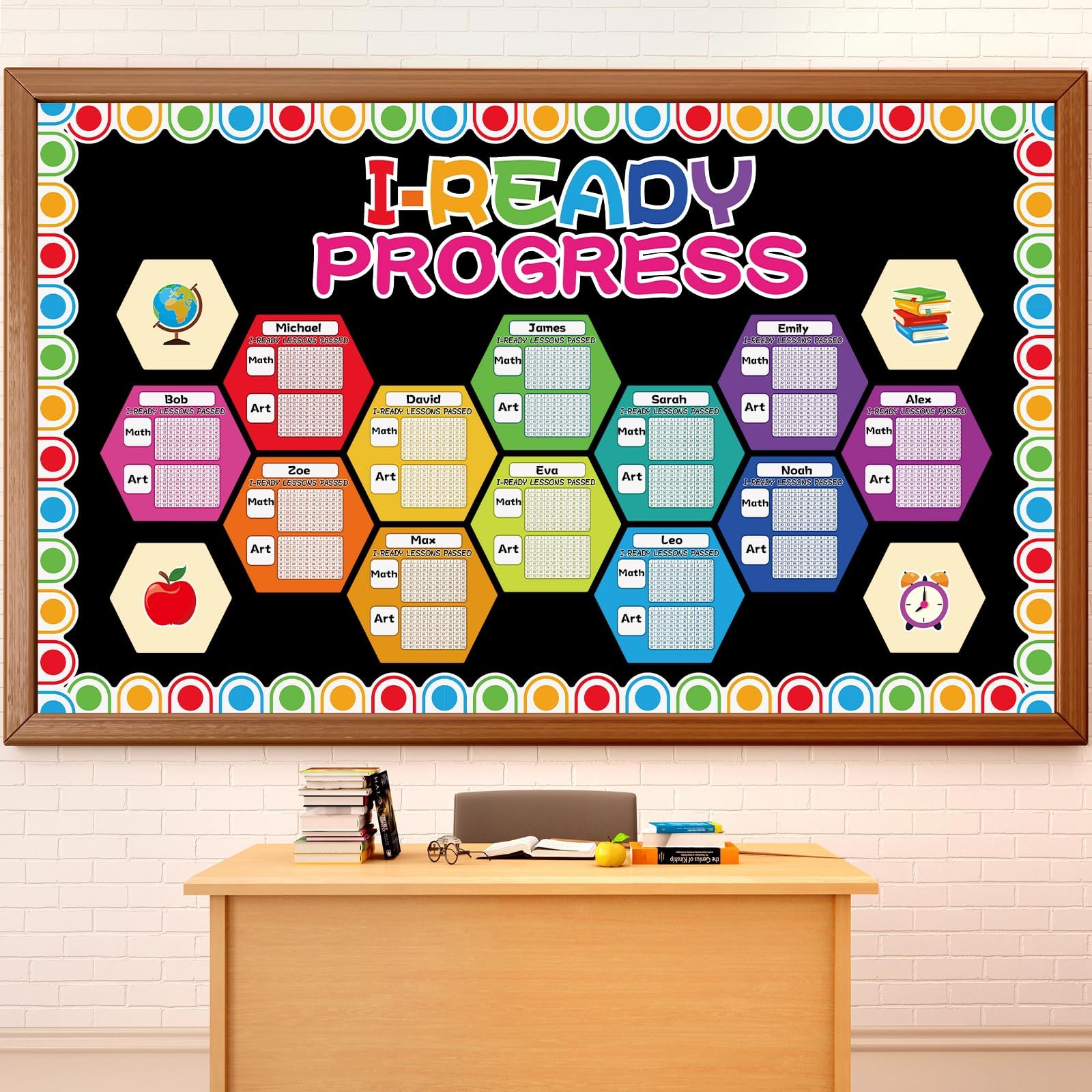 Colorful I-Ready Progress Bulletin Board Set Learning Tracking Classroom Decoration Back to School Learning Lesson Management Paper Cutouts for School Nursery Chalkboard Wall Door Decor Party Supplies