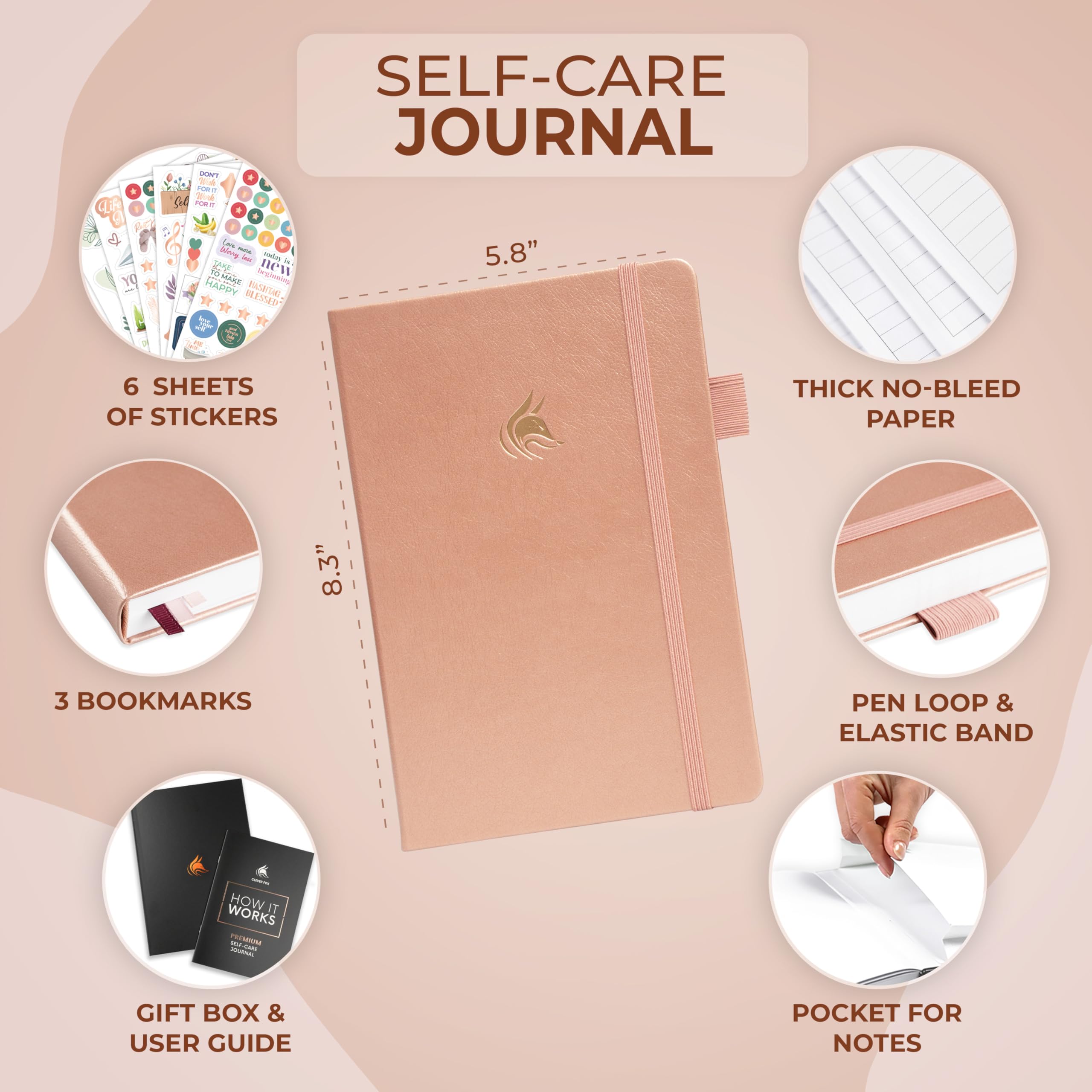 Clever Fox Self-Care Journal Premium, Daily Gratitude & Mental Health Notebook for Women - Image 2
