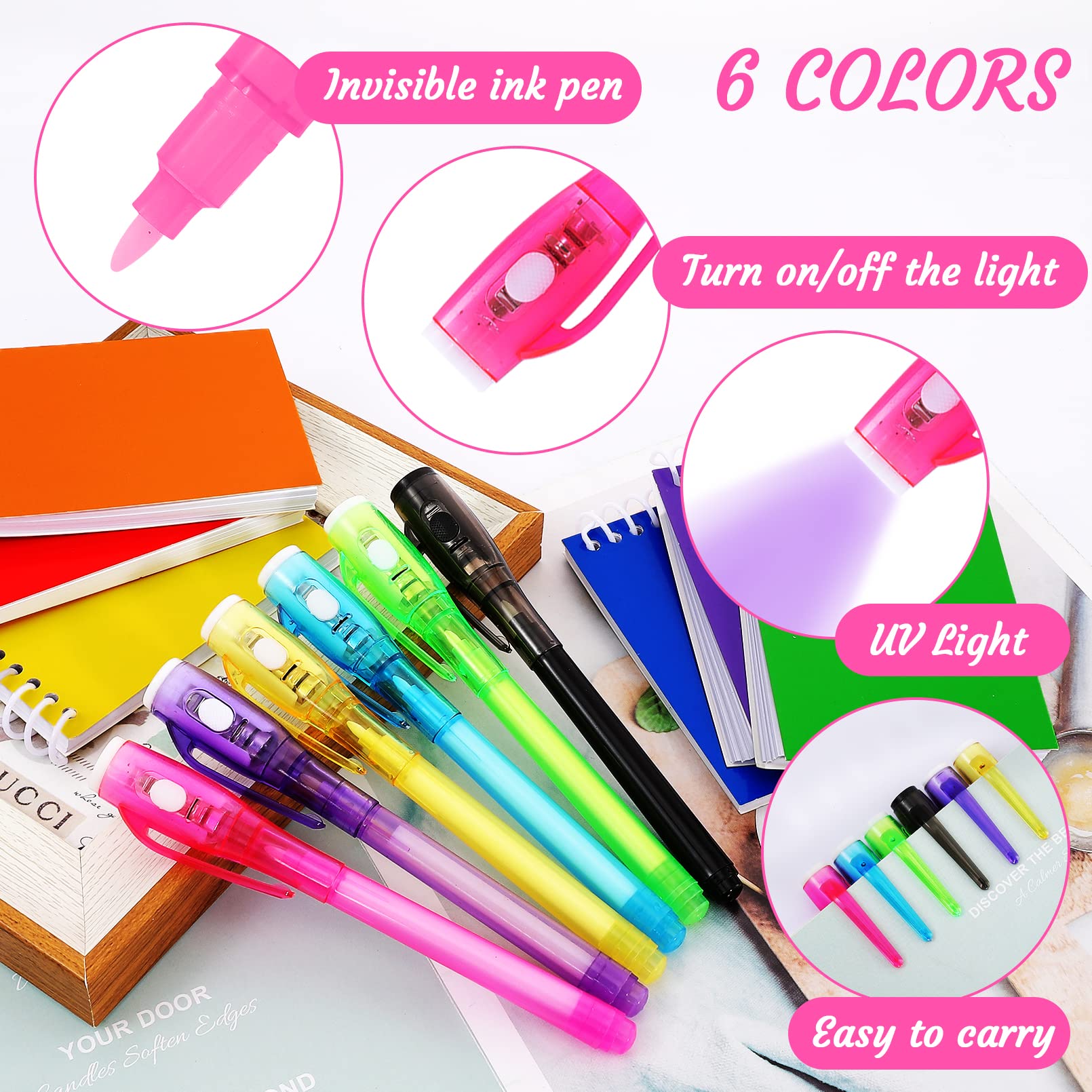 Amazon.com: Vruomi 12 PCS Invisible Ink Pen and Mini Notebook,Spy