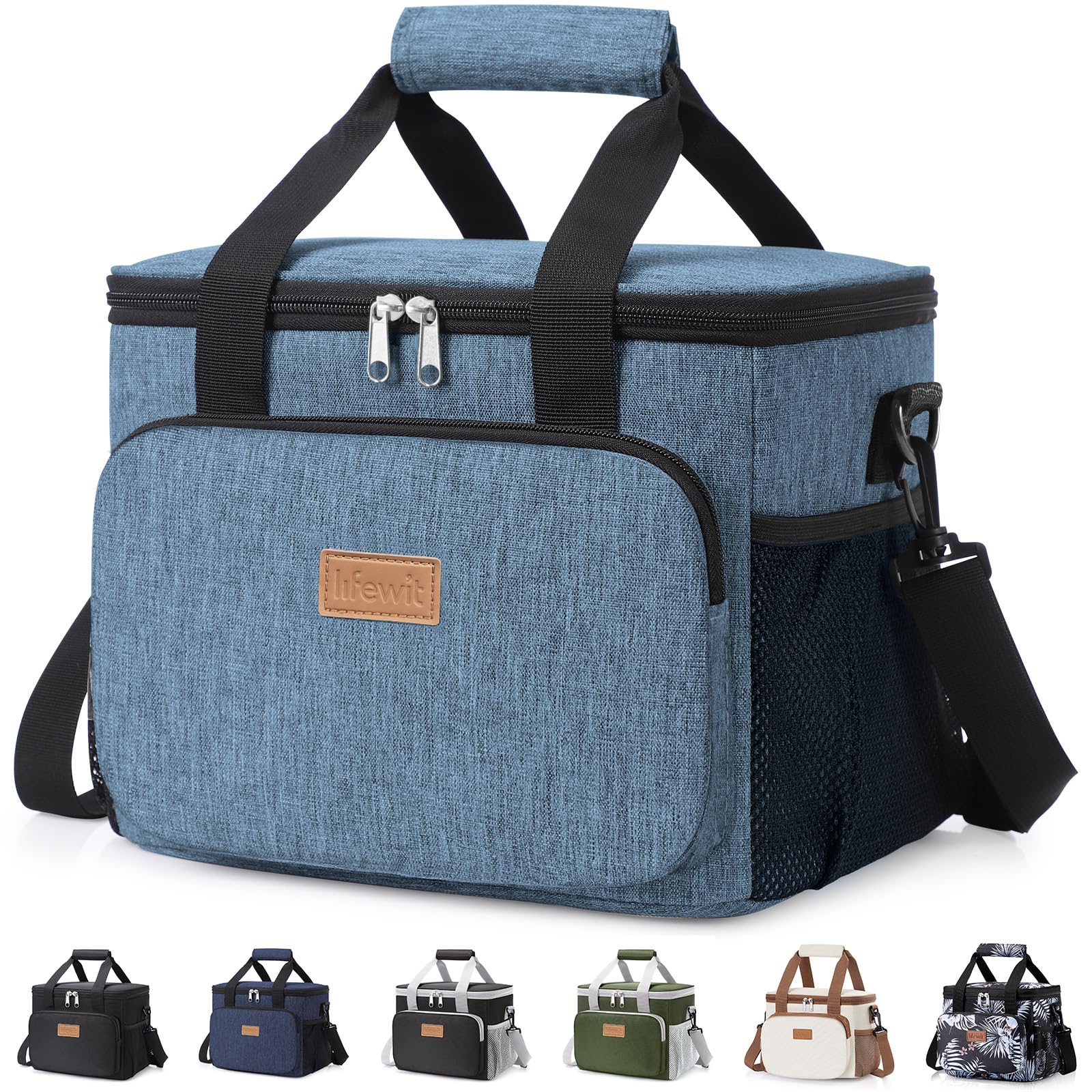 Lifewit Medium Lunch Bag, Insulated Lunch Box, Soft Cooler Cooling Tote for Adult Men Women, Light Blue 12-Can (9L)