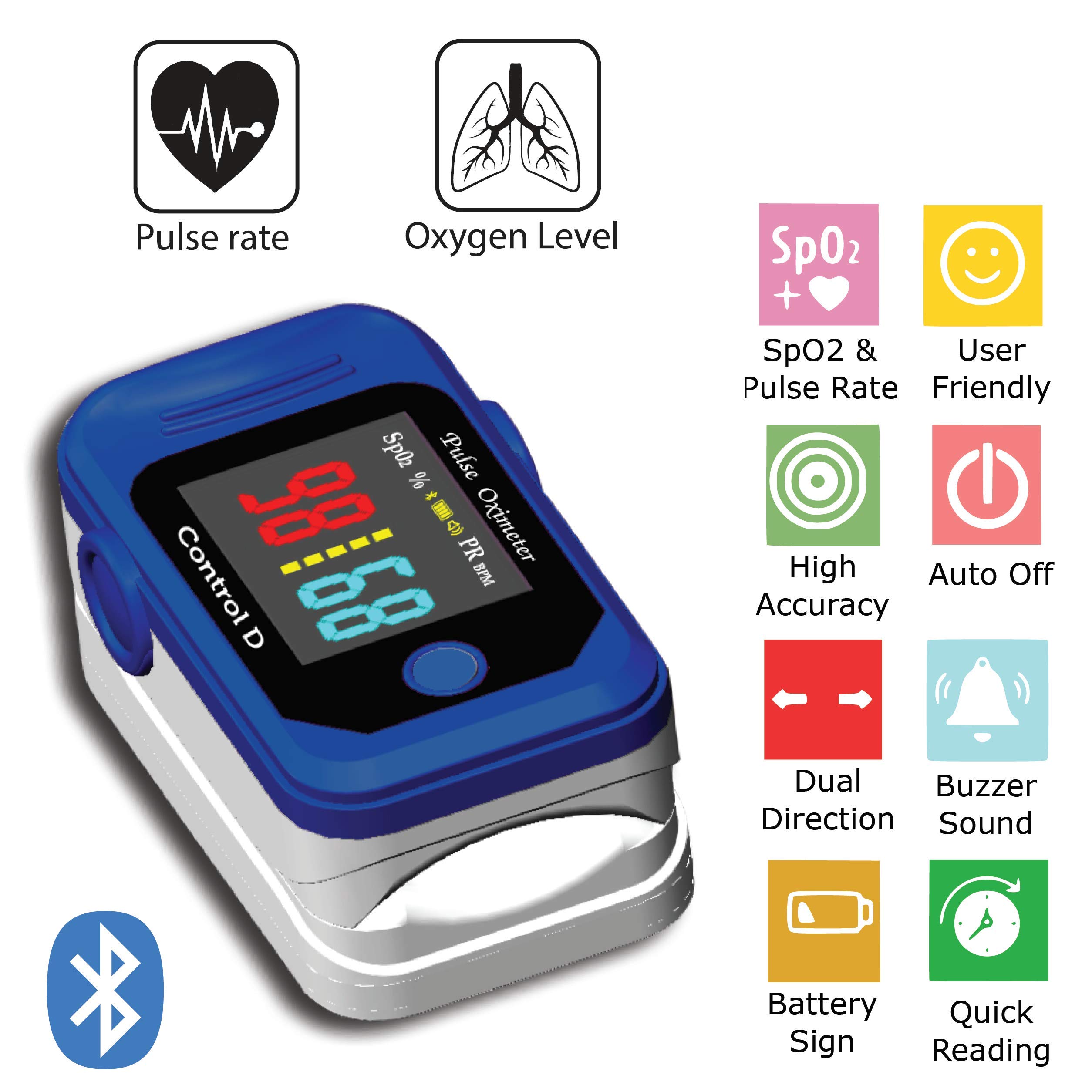 Control D Bluetooth Digital SpO2 & Pulse Measurement Pulse Oximeter