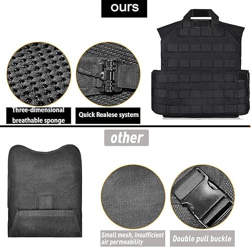 Miniatura 8 de GFIRE Chaleco ligero de liberación rápida, ajustable, transpirable, chaleco con peso para cazaentrenamientojuego