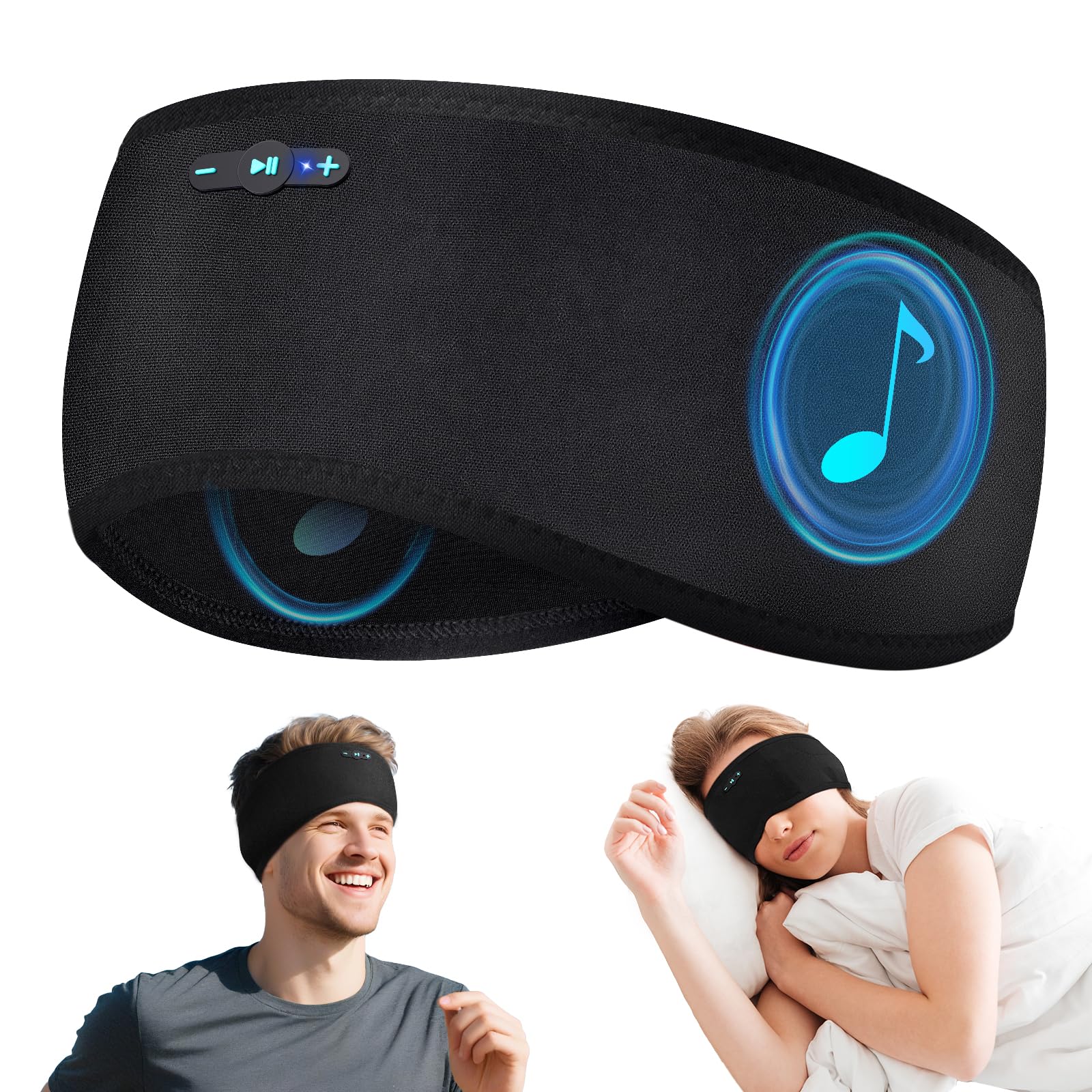 Sleep Headphones Bluetooth 6 0 Headband 20Hr Headband Headphones with HD Stereo Speakers Sports Wireless Earphones for Side