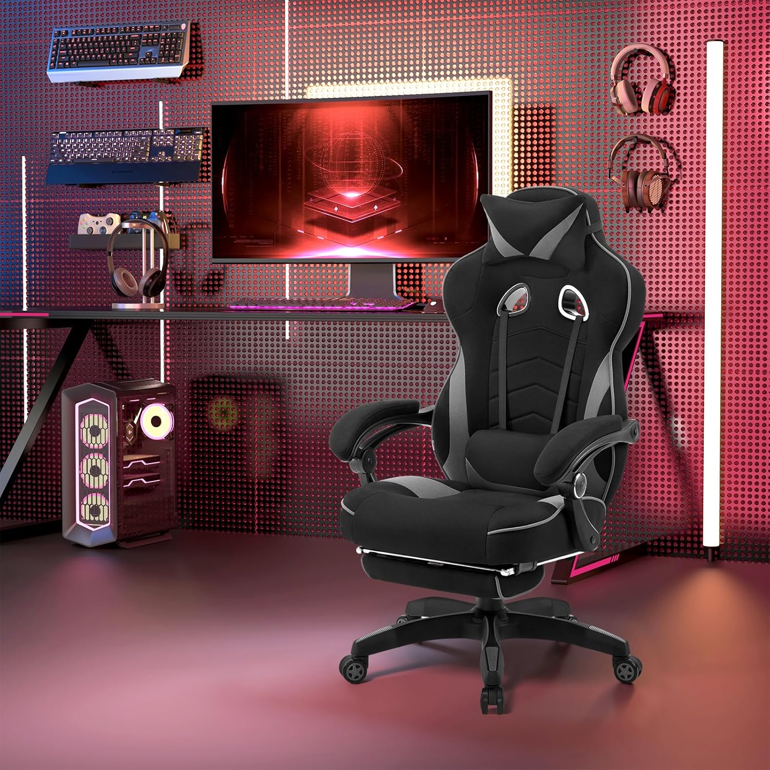 Sedia da Gaming Tessuto Traspirante - Sedia gaming - Immagine 5